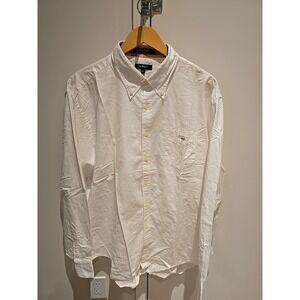 Gant Men's Color Oxford E-Z Fit Button Down Shirt, 2XL, White, 100% Cotton.